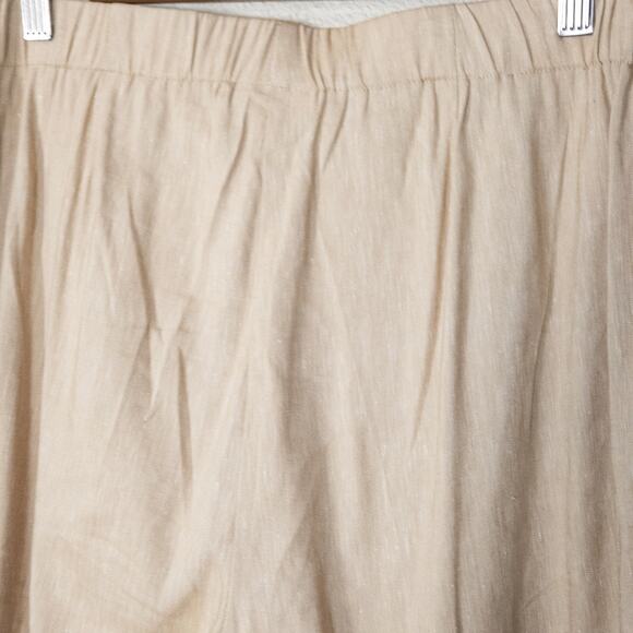 J.Jill Linen Blend Pants Tan Button Hem Pull On Size M Coastal Grandma - Picture 3 of 12